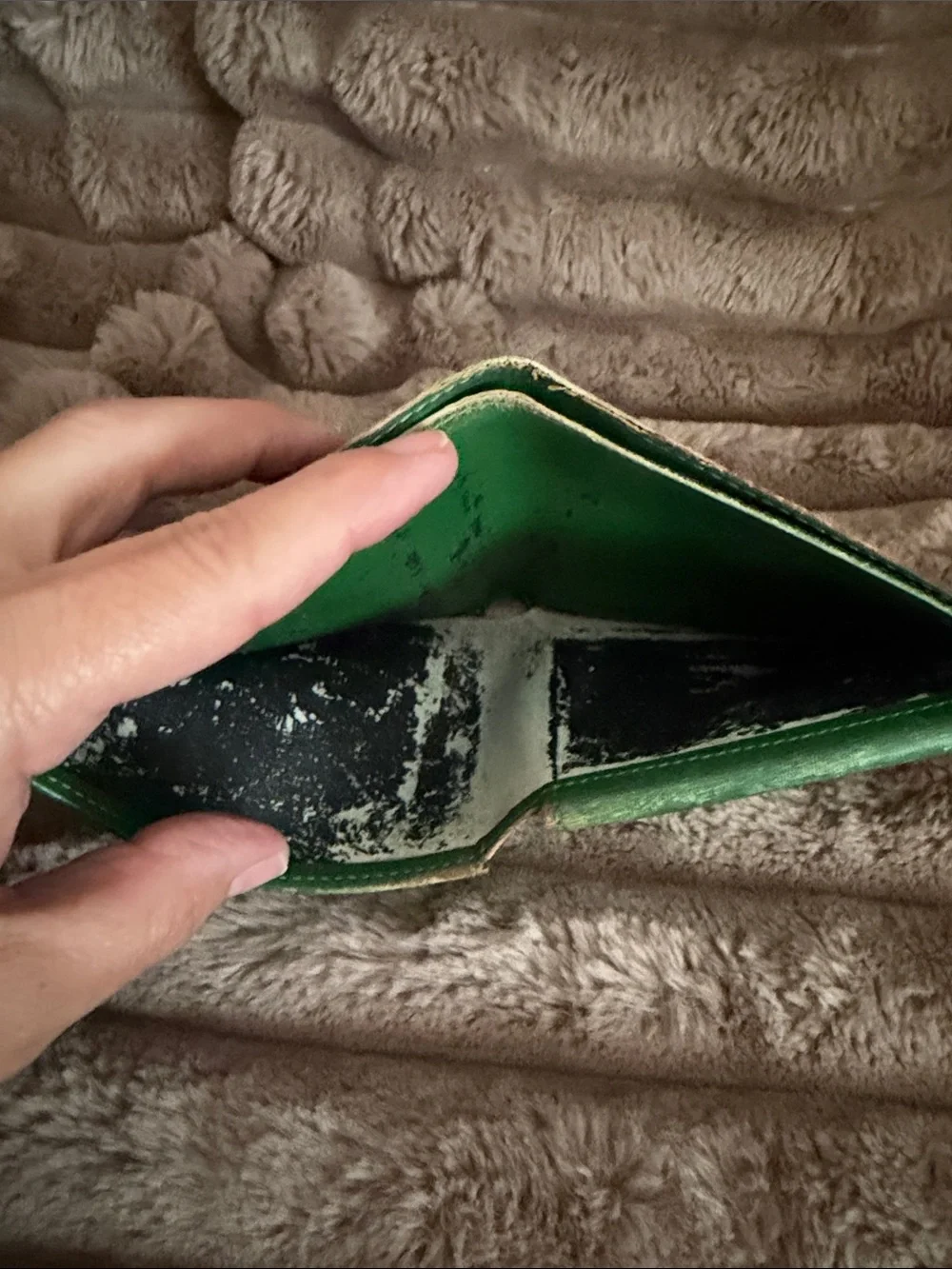 Louis Vuitton Dark Green Textured Bi-Fold Wallet